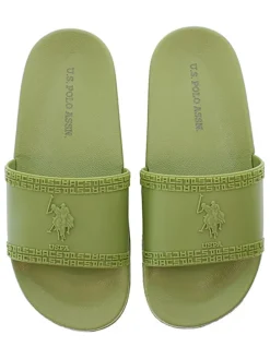 Pantoletten in Khaki
