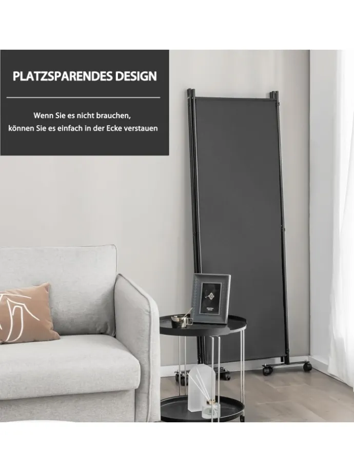 Paravent 4 tlg. 173 cm in Grau