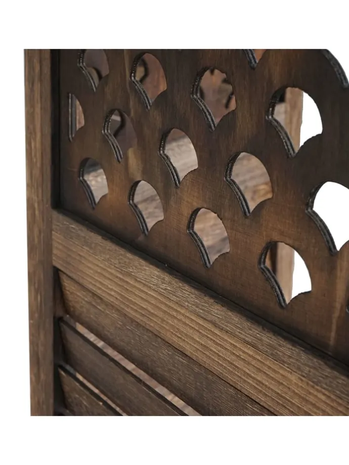 Paravent A84 mit Ornamente, Braun
