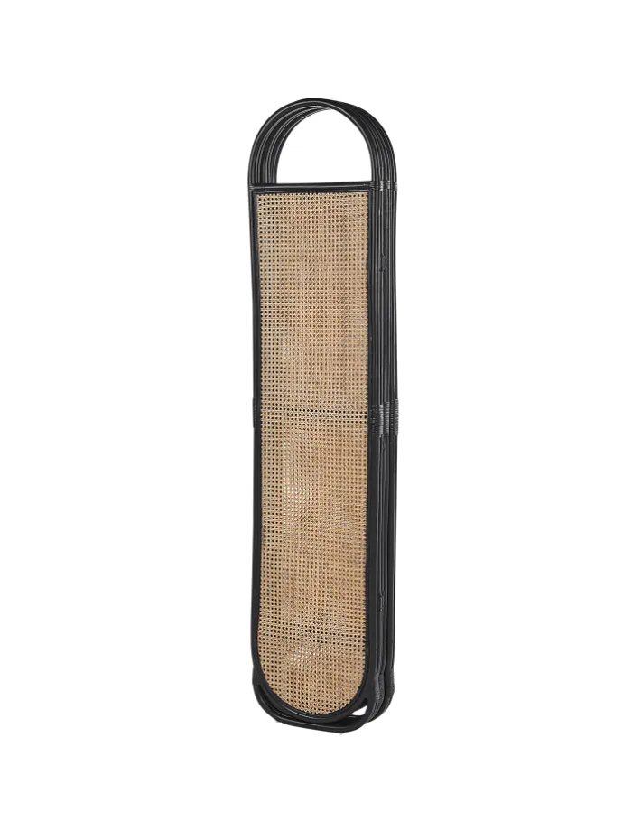 Paravent CORTONA in /Braun/Schwarz - (W) 118 x (H) 180 x (L) 3 cm