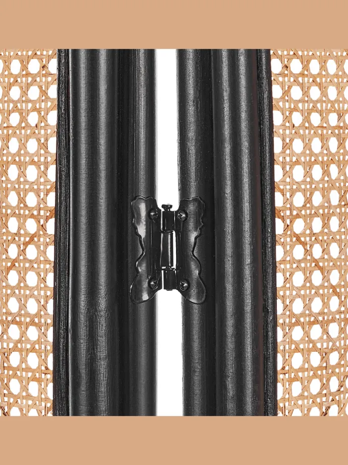 Paravent CORTONA in /Braun/Schwarz - (W) 118 x (H) 180 x (L) 3 cm