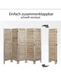 Paravent G30 im Shabby-Look, Hellbraun