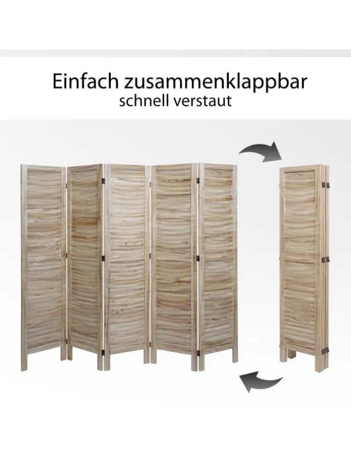 Paravent G30 im Shabby-Look, Hellbraun