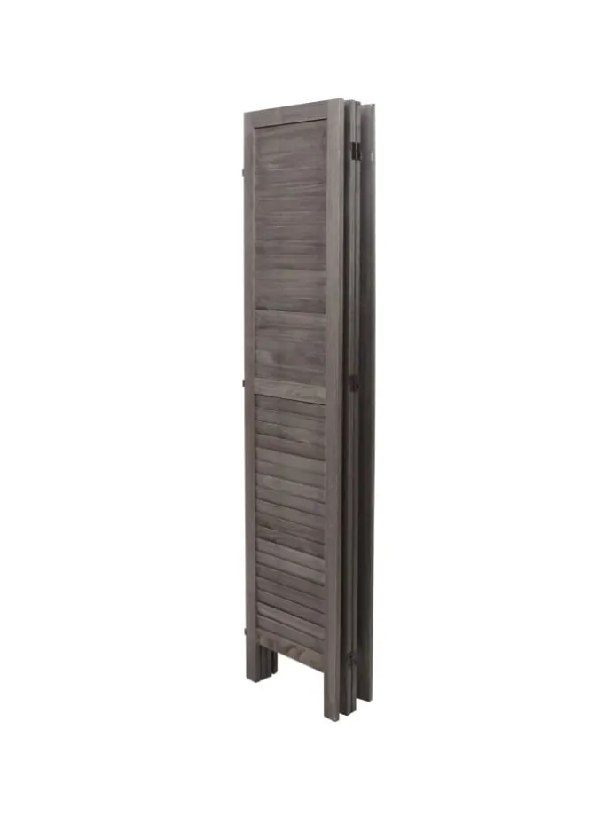Paravent G30 im Shabby-Look, Grau-braun