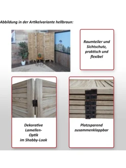 Paravent G30 im Shabby-Look, Weiß