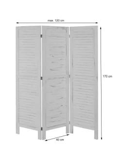 Paravent G30, Shabby-Look, Grau