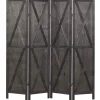 Paravent RIDANNA in Braun - (W) 163 x (H) 170 x (L) 2 cm
