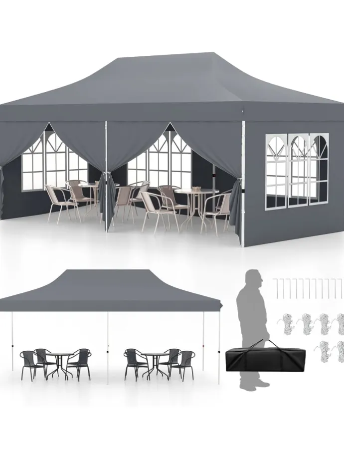 Pavillon 3x6m in Grau