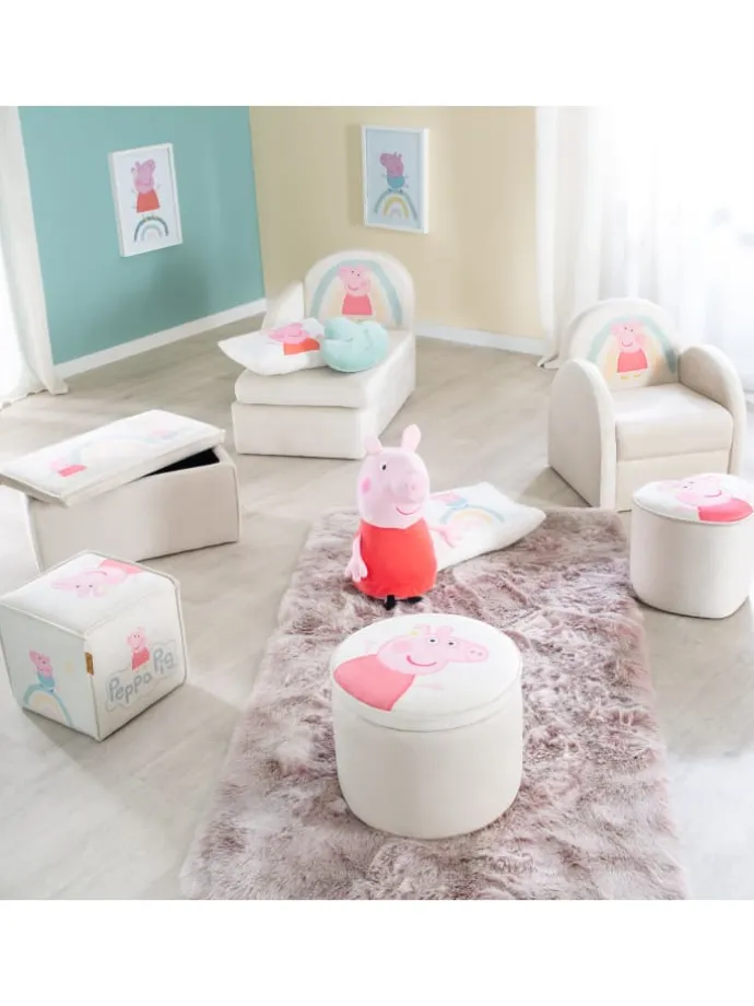 Peppa Pig Polsterhocker Herzform, Beige, für Kinder bis 60 kg