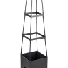 Pflanzkübel mit Rankhilfe in Schwarz - (B)26 x (H)106 x (T)26 cm