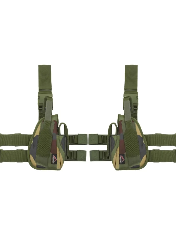 Pistolenbeinholster Set für Rechts + Links in Woodland