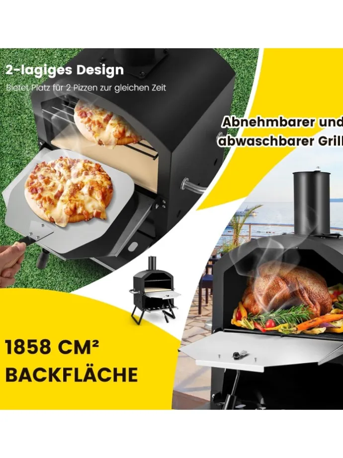 Pizzaofen Outdoor in Schwarz