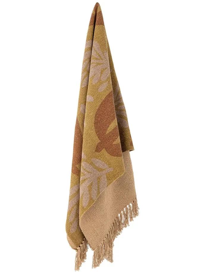 Plaid "Lark" in Beige/ Gelb - (L)160 x (B)130 cm