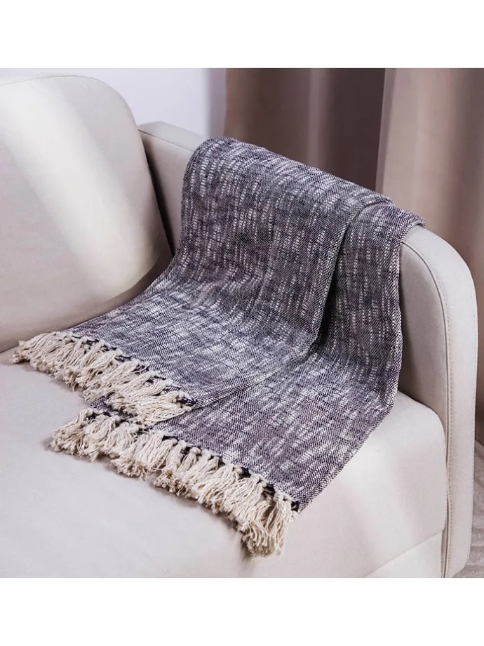 Plaid "Nori" in Grau - (L)170 x (B)130 cm