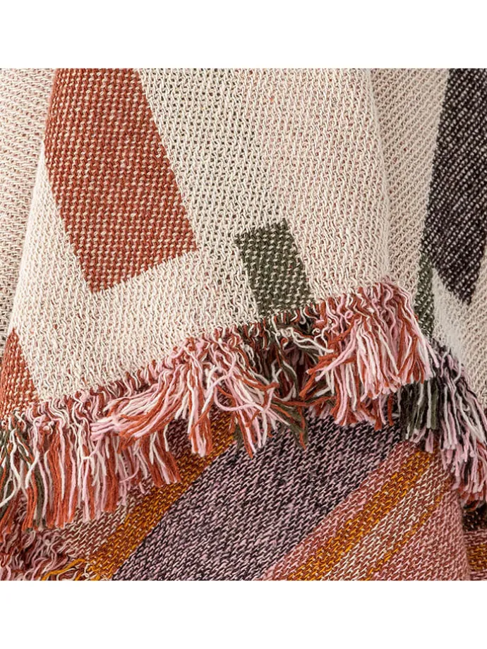 Plaid "Toscana" in Creme/ Rosa - (L)160 x (B)130 cm