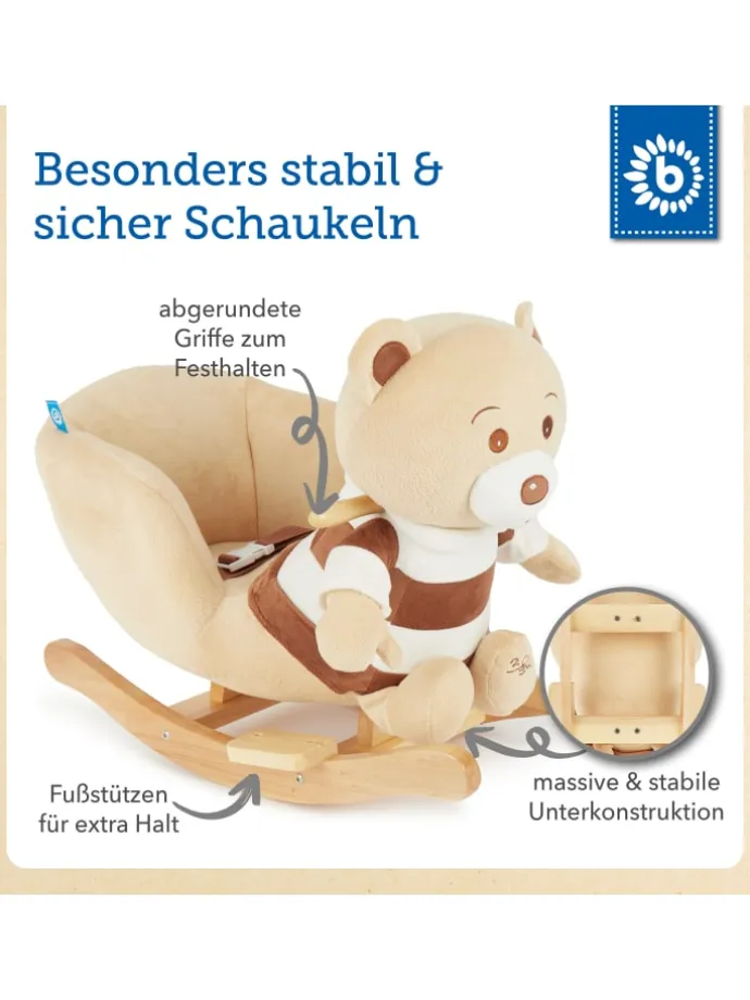 Plüsch Schaukeltier Bär Bubu in Braun