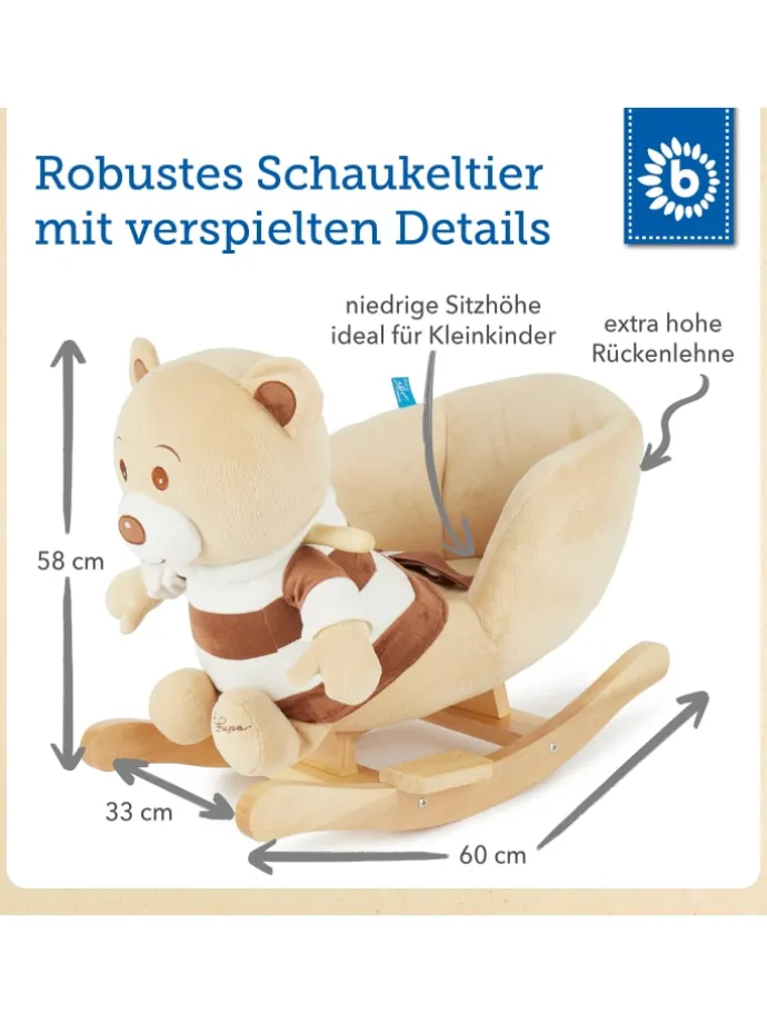 Plüsch Schaukeltier Bär Bubu in Braun