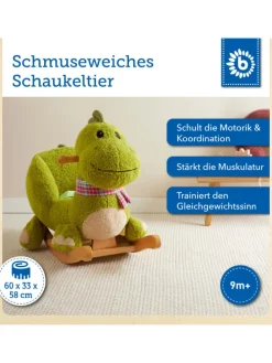 Plüsch Schaukeltier Dino in Grün