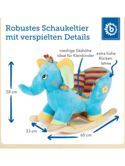 Plüsch Schaukeltier Elefant in Blau