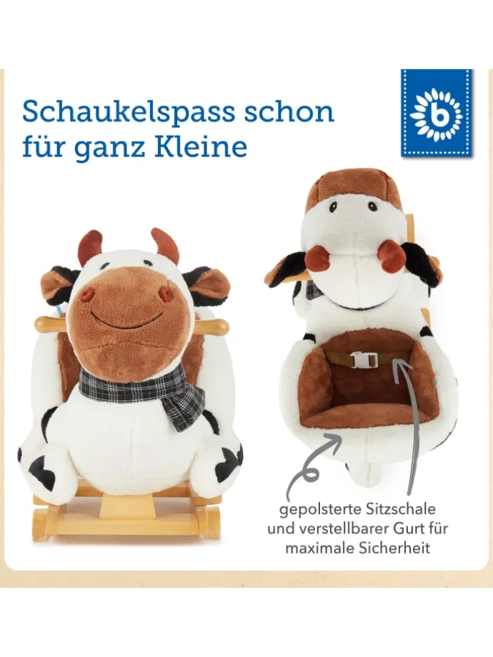 Plüsch Schaukeltier Kuh "Bauernhof in Weiß