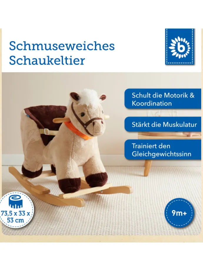 Plüsch Schaukeltier Pferd in Creme