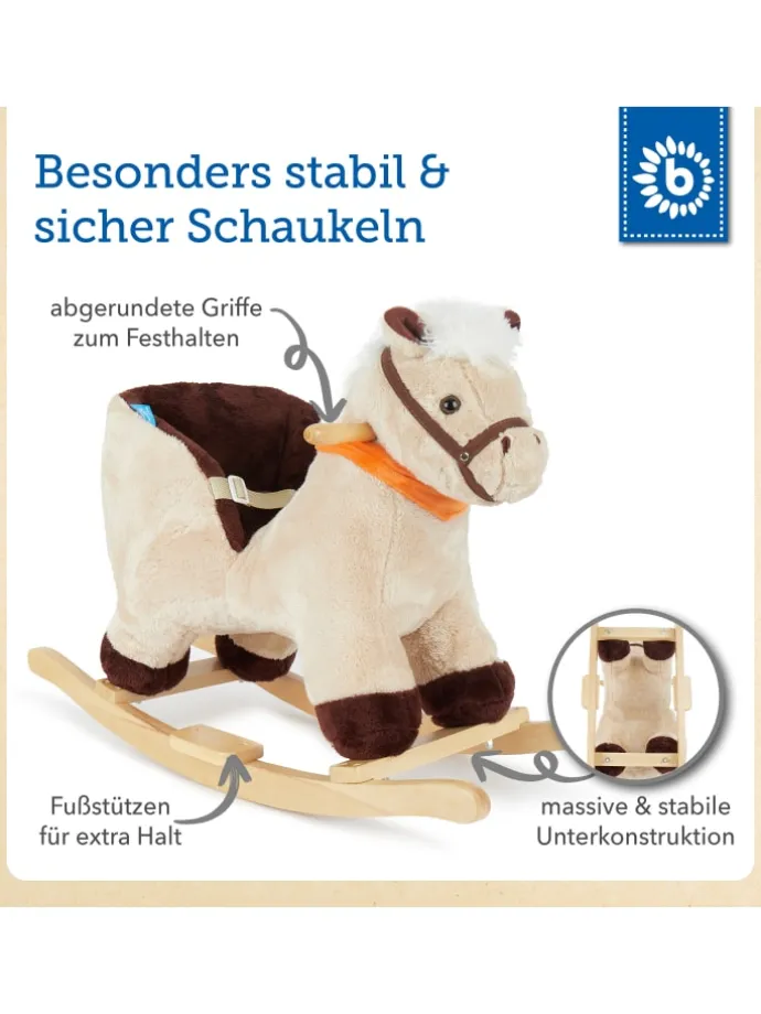 Plüsch Schaukeltier Pferd in Creme