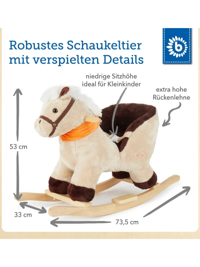 Plüsch Schaukeltier Pferd in Creme