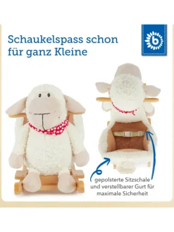 Plüsch Schaukeltier Schaf in Weiß