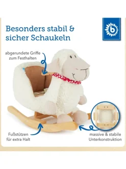 Plüsch Schaukeltier Schaf in Weiß