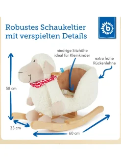Plüsch Schaukeltier Schaf in Weiß