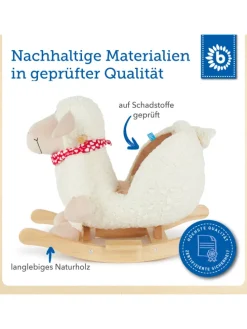 Plüsch Schaukeltier Schaf in Weiß