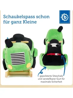 Plüsch Schaukeltier Traktor in Grün