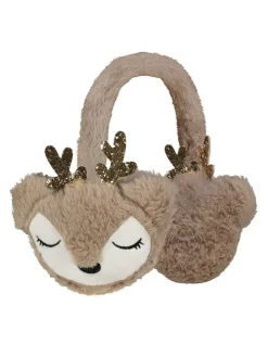 Plüsch-Ohrenschützer in Beige/ Braun