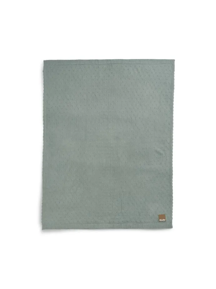 Pointelle Decke - Pebble Green in Grün100 x 75 cm