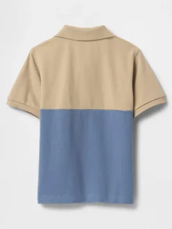 Poloshirt in Beige/ Blau