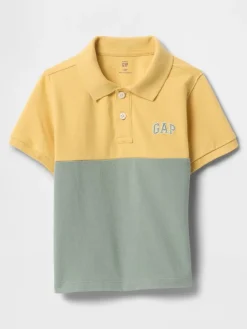 Poloshirt in Grün/ Gelb