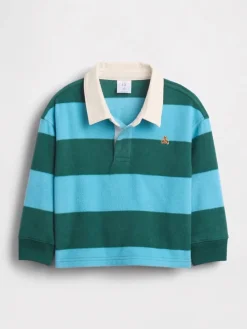 Poloshirt in Grün/ Hellblau