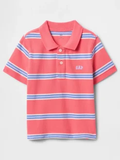 Poloshirt in Rot/ Weiß/ Hellblau