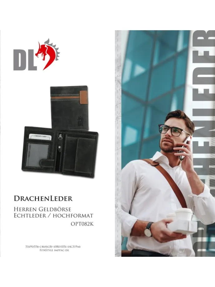 Portemonnaie Leder Herren Geldbörse Serie Marc