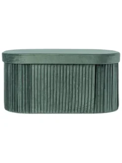 Pouf "Jocelyn" in Grün - (B)76 x (H)38 x (T)38 cm