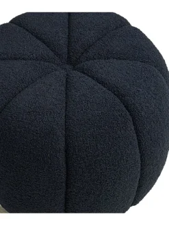 Pouf "Paisley" in Dunkelblau - (H)38 x  Ø 48 cm