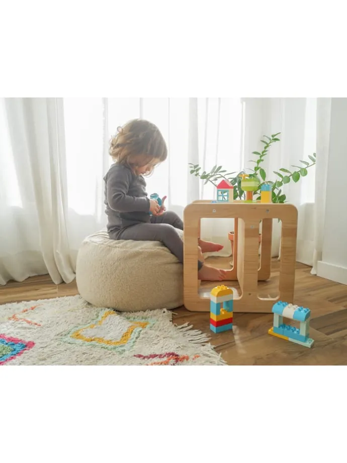Pouf "Panda" in Beige - (H)20 x Ø 50 cm
