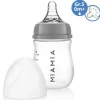 PP-Flasche 140 ml mit Silikon-Trinksauger in grau