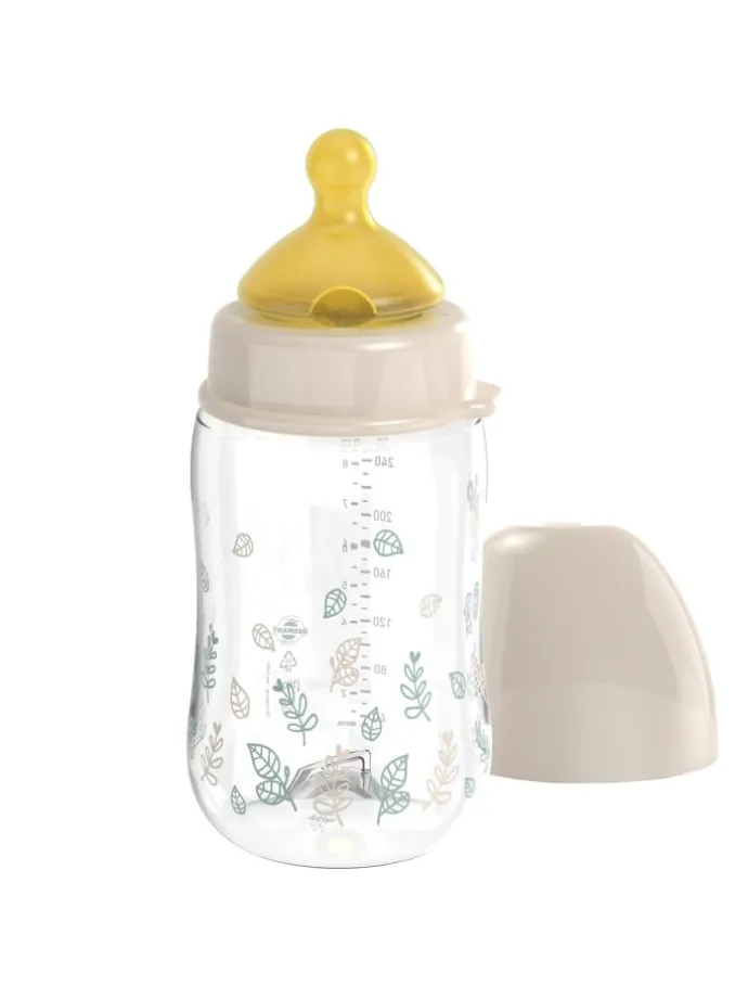 PP-Flasche Cherry Green 260 ml + Latex-Trinksauger in beige,motiv