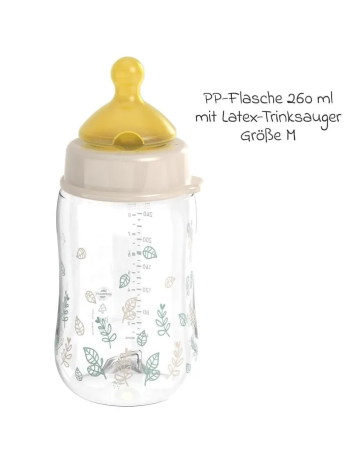 PP-Flasche Cherry Green 260 ml + Latex-Trinksauger in beige,motiv