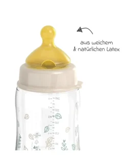 PP-Flasche Cherry Green 260 ml + Latex-Trinksauger in beige,motiv