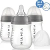 PP-Flasche 3er Pack 140 ml + Silikon-Trinksauger in grau