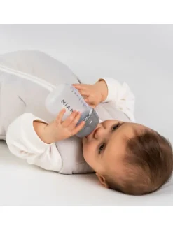 PP-Flasche 3er Pack 140 ml + Silikon-Trinksauger in grau