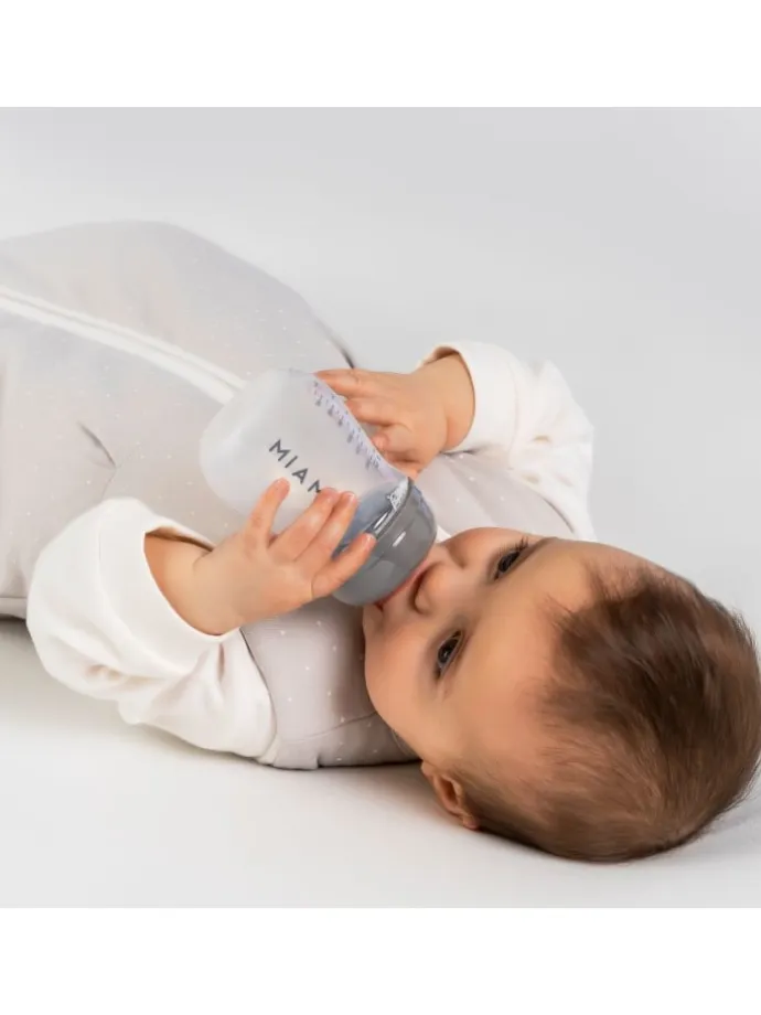 PP-Flasche 3er Pack 140 ml + Silikon-Trinksauger in grau