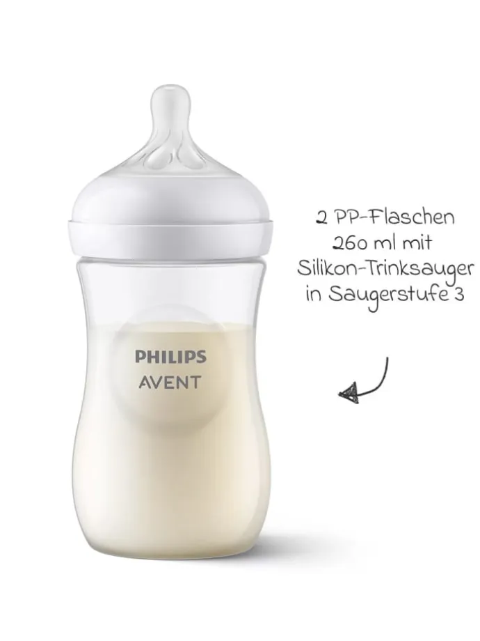 PP-Flasche 2er Pack Natural Response 260ml in weiss